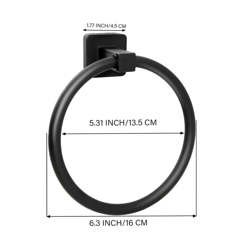 Towel Holder for Bathroom Wall Matte Black Towel Ring Hand