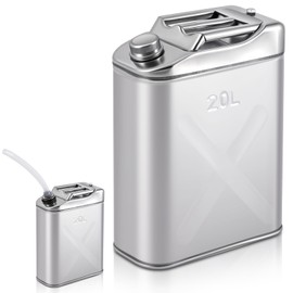 Blulu 2 Pcs 20-qt (5 Gallon) Stainless Cooking Oil Storage Can 13. 6" x 6. 7" x 18. 5" Commercial Grade 304 Food Safety Oil Distributor for Kitchens Restaurants Food Trucks