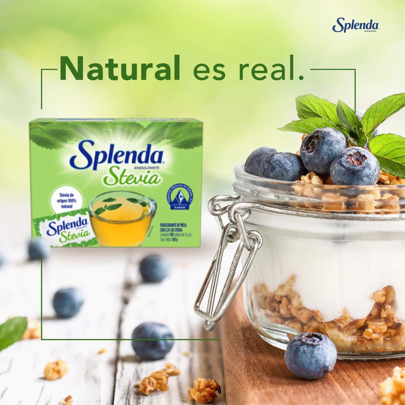 Splenda Stevia, Edulcorante de Mesa, 80 sobres de 1g c/u