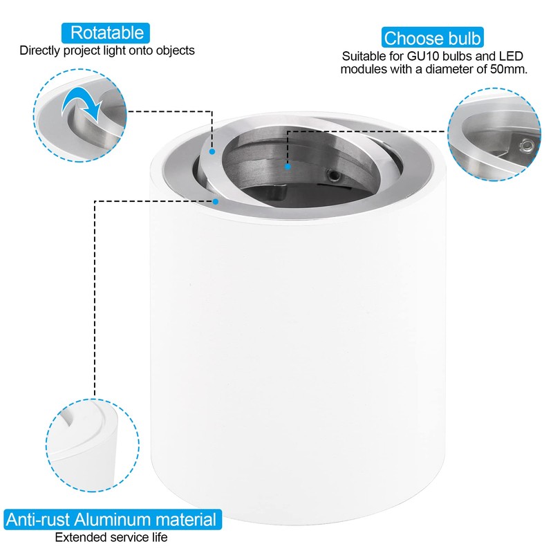 KYOTECH LED Surface-Mounted Spotlight Swivelling Diameter 80 x 84 mm