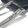 Carhartt Men's Rugged Leather Engraved Buckle Belt, Black w/Brushed Roller