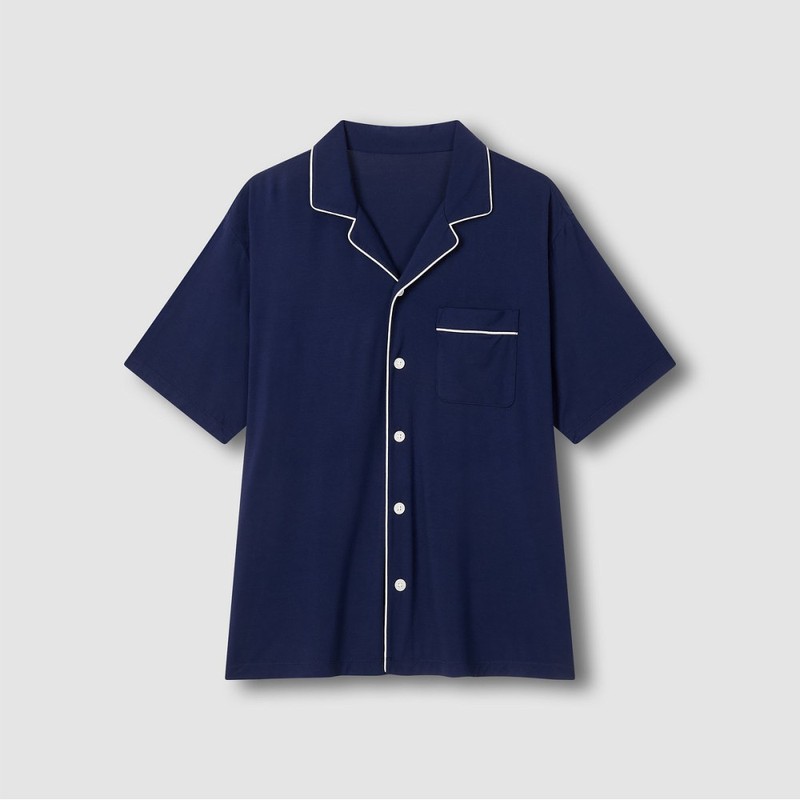 JAJU [JAJU] Men's JAJU AIR Cooling 5-Length Pajama Set_Navy
