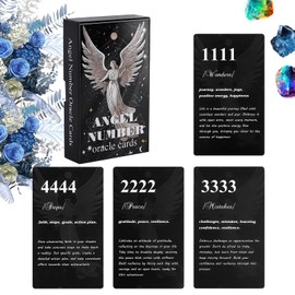 NexUap Angel Numbers Oracle Deck - Beginner Friendly, 400 GSM Coated Paper, Life & Family Oracle Cards