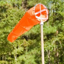 P.E.K. WS18 P.E.K. 18" x 48" Fluorescent Orange PVC Nylon Wind Sock for Wind Direction