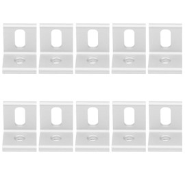 10pcs Right Angle Corner Bracket 90° Aluminum Right Angle Bracket L Shaped Shelf Bracket Fixed Brace Industrial Fasteners for Connect Objects(2020)