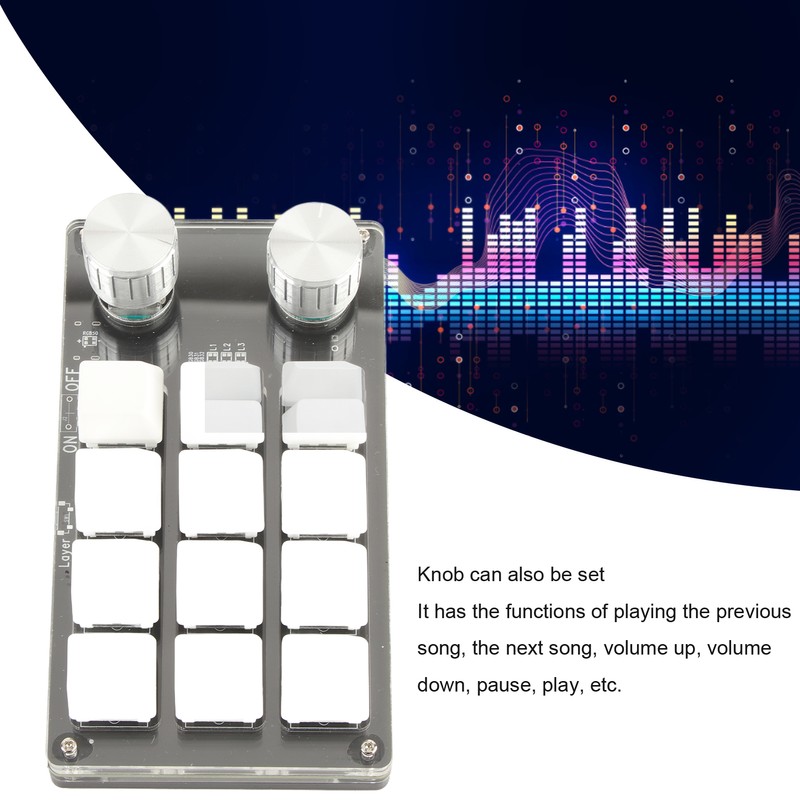 One Handed Macro Mechanical Keyboard 12 Key Multifunction DIY Programmable