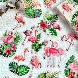 Vintage Bird Design Stickers, 30pcs/set Decorative Bird Stickers for Scrapbooking & Journals, DIY Sticker for Stationery Computer Water Bottle:_Flamingo_30pcs/set