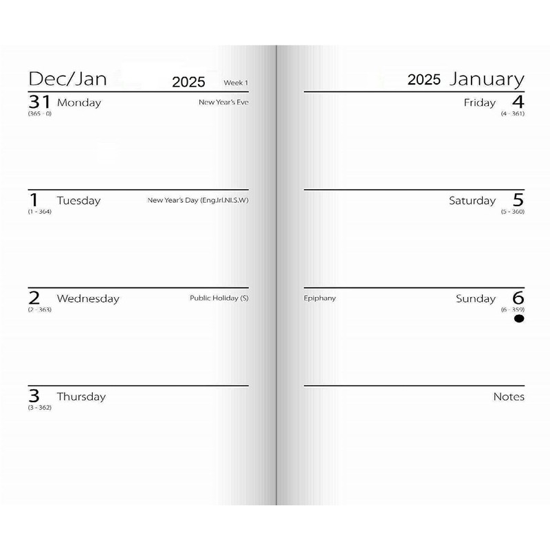 2025 Slim Week To View Diary Slim WTV Diary &