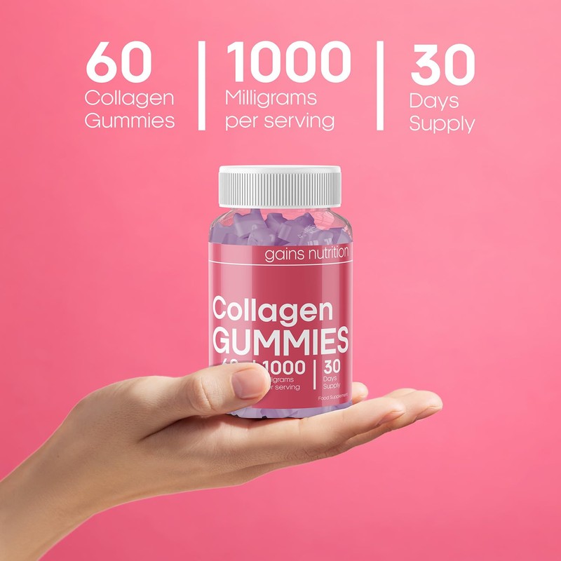 Marine Collagen Gummies High Strength with Biotin & Zinc, Type