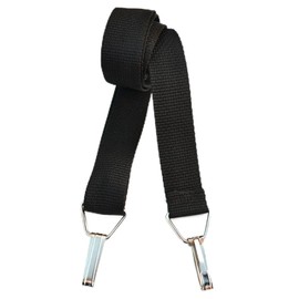 MAGMA Padded Guitar Strap for Classical Guitars - Adjustable Black Polyproplyene Strap with Metal Hook and Leather Ends