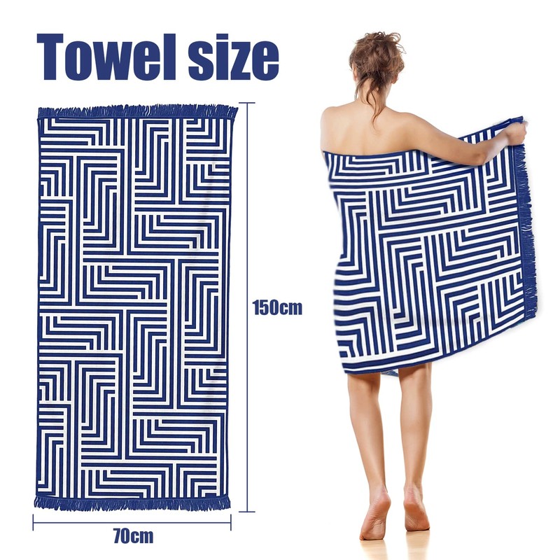Lazy Dayz Sand Free Travel Beach Towel Blanket (150x70CM)-Quick Fast