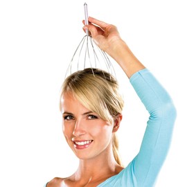PEARL Massage Spider: Head Massage Spider Head Massager with Metal Handle (Head Massage Metal, Head Massage Stick, Anti Stress)