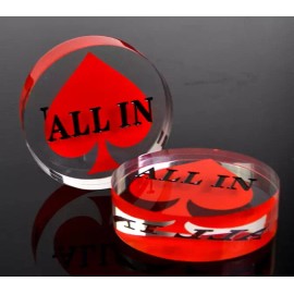 All In Acrylic 3" Diameter Acrylic Poker All In Button