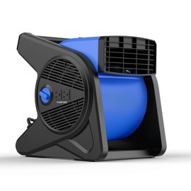 shinic 15" High Velocity Utility Fan - 375 CFM, 3 Speeds, 2 AC Outlets 120V, Reset Button, Blue/Black - Ideal for Job Sites, Garage, Gym & Home Use - Cooling, Ventilating & Drying