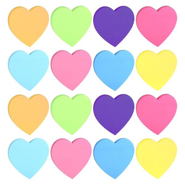 480 Sheets Heart Shaped Note Pads Adhesive Notepads Cute Sticky
