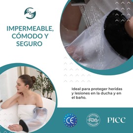 Wasserdichter Armschutz, ideal zum Schutz von Wunden und Verletzungen in der Dusche und im Bad, anpassbar an jede Art von Arm, CE-geprüft, PICC-Linie.