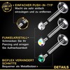 KJM Fashion Bioflex Labret 1.2 mm 16 g Crystal Ball