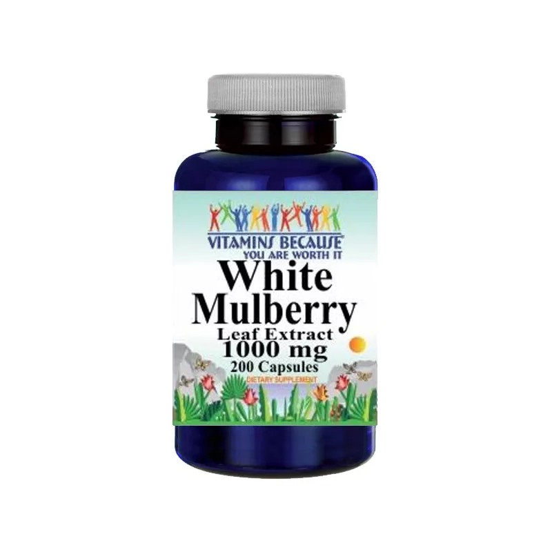 Vitamins Because White Mulberry Leaf Extract 1000mg 200 Caps Naturally
