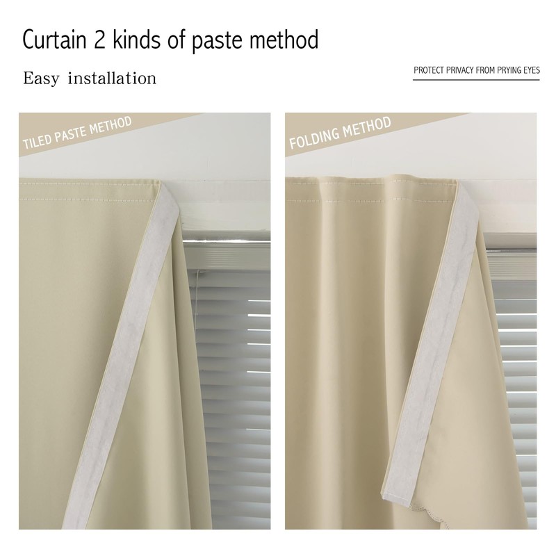 Cortinas opacas autoadhesivas portátiles para recámara, fáciles de instalar, térmicas,