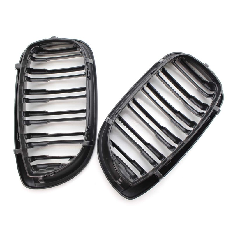 Front Kidney Grilles Double Deck Black Gloss for E46 2doors