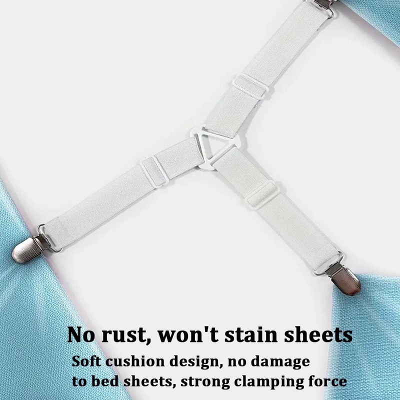 4 Pack Elastic Bed Sheet Straps Bed Sheet Straps with