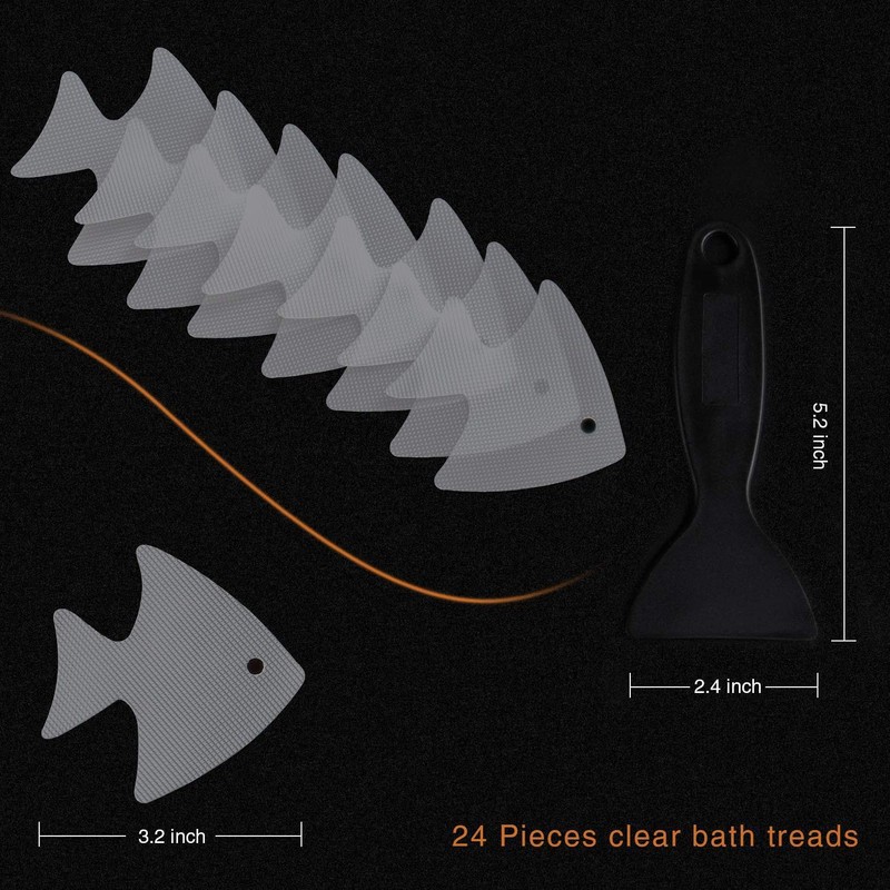 Secopad Bathtub Stickers Non-Slip, 24 PCS Safety Shower Treads Adhesive