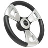 Gussi Black/Brushed Aluminum Steering Wheel for EZGO & STAR Golf