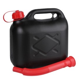 Jerrycanshop - Fuel Canister 5L Plastic (HDPE) - Petrol Can, Diesel Canister, UN Canister, 5 Litres - Black - Includes Spout