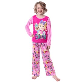 Nickelodeon Jojo Siwa Girls' Jojo and BowBow Shine 2 Piece Pajama Pant Set (4) Pink