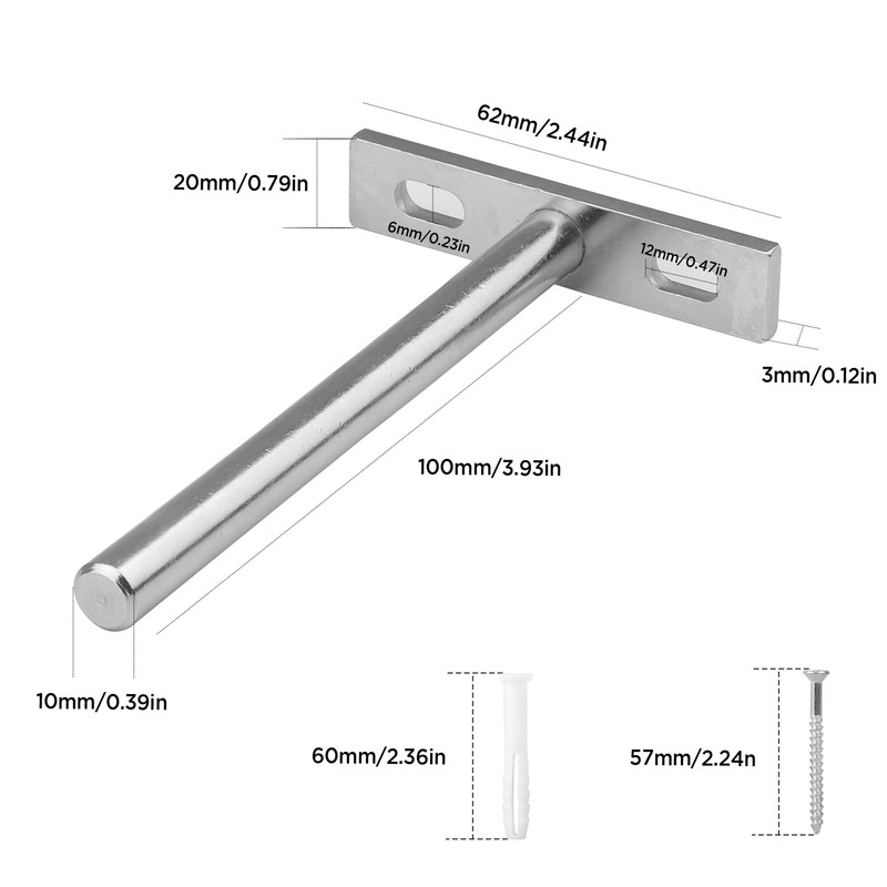 YEYIT Pack of 4 Floating Shelf Brackets, 4 Inch Shelf