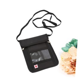 Sosoport Nylon RFID Passport Holder Bag Portable Travel Neck Wallet for Money Tickets and Documents Black