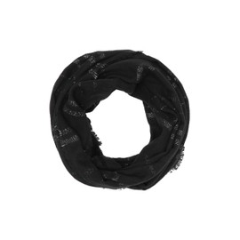 s.Oliver Loop Scarf with Checks and Stripes, black