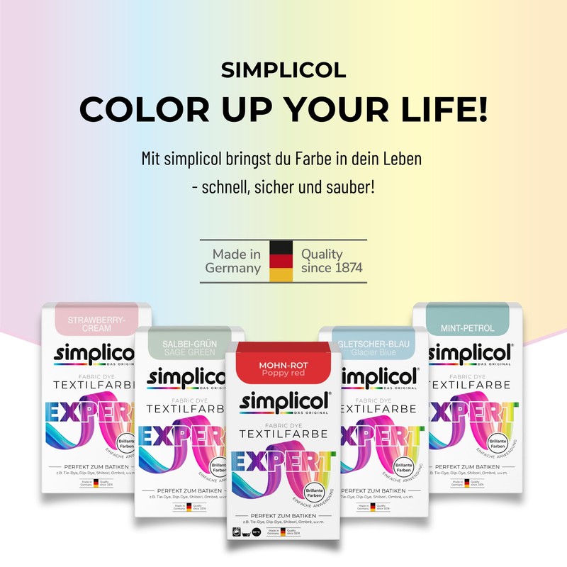 Simplicol Expert Textile Dye for Creative and Easy Dyeing -