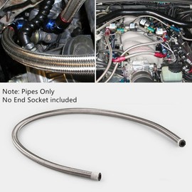 10AN 20Feet Stainless Steel Nylon Braided Fuel Line Hose Oil Gas Hose Oil Line Hose Silver