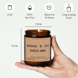 40th Birthday Gifts for Women Men 1985 Birthday Gifts for Women Men 40th Birthday Decorations for Her Him 40 Years Old Gifts 1985 Birthday Gifts for Women Men 40th Birthday Vanilla Scented Candles 9oz