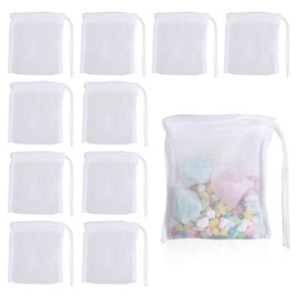 QfwdfcTrenz 10Pcs Aquarium Filter Media Bags for Activated Carbon, 4" X 3.5" High Flow Aquarium Mesh Media Filter Bag for Activated Carbon, Biospheres, Ceramic Rings