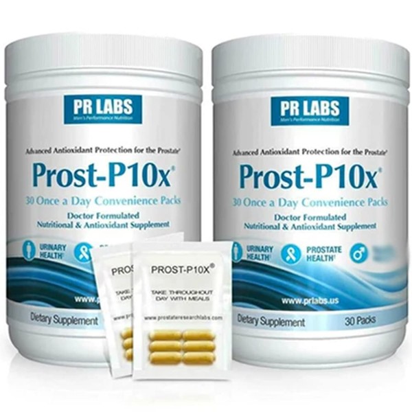 Prost-P10x Advanced Prostate Health Supplement for Men, 10 Natural Ingredients, Saw Palmetto, Beta Sitosterol, Reduce Bathroom Trips & Urgency - 2 Month Supply