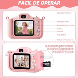 GALASALA Camara para Niños Digital Pantalla 1080P,4800w Píxeles,Pantalla IPS 2.0 Camara Fotografica Niños,Juguetes para Niña Tarjeta Memoria 64GB,Rega