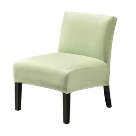PENDEJATO Armless Accent Chair Covers, Stretch Armless Chair Slipcover Velvet Armless Chair Covers Furniture Protector for Living Room Bedroom (Light Green)