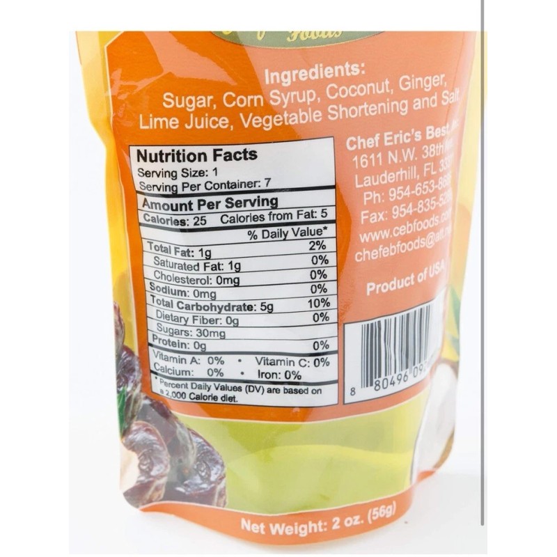 Chef Eric Coconut ginger busta candy 12 Dozen Bag