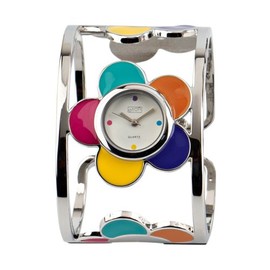 Eton Ladies Multicoloured Flower Bangle Watch 2837J-9 Low Nickel