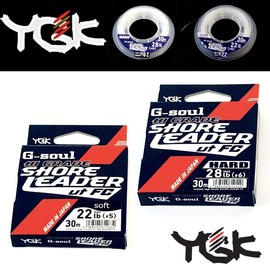 X-Braid G-SOUL High-Grade Shore Leader FC Hard Fluorocarbon Shock Reader, 98.8 ft (30 m), No. 6, 28lb, Clear