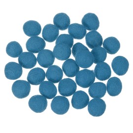 sourcing map 30 Pcs Wool Felt Balls Beads, 0.6 Inch Felt Pom Poms for Crafts, Handmade Pompoms Bulk Small Bead for Nursery Handicrafts and DIY Art Decoration, Blue