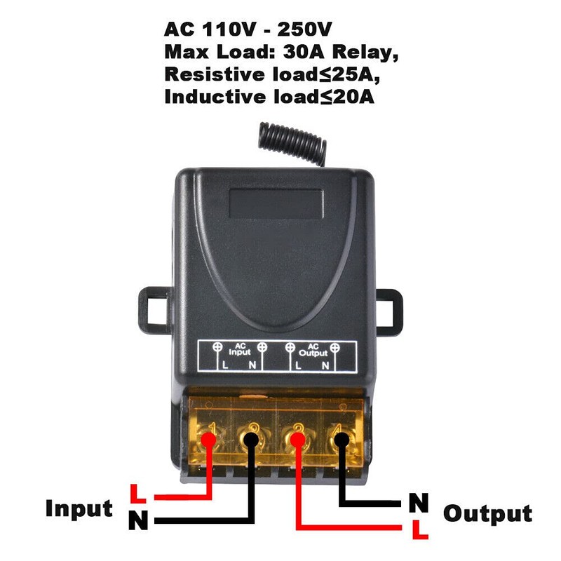 Smart RF Relay Switch, 80V-250V One Channel Wireless Lights Remote