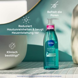 NIVEA Derma Skin Clear Waschgel (150 ml), klärender und reinigender Cleanser für unreine Haut, effektives Reinigungsgel mit Salicylsäure und Niacinamid