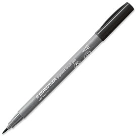 STAEDTLER Pigment Arts 371 Pigment Brush Pens, Fibre Tip Pen for Adults, Medium Firm Nylon Brush Tip (Sepia Wallet of 6)