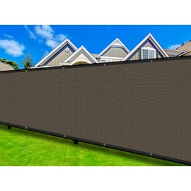 COARBOR 4' x 100' Fence Privacy Screen Heavy Duty Windscreen Fencing Mesh Shade Net Cover for Outdoor Wall Backyard Patio Deck and Porch, Brown