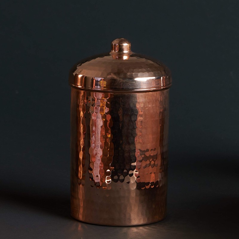 Sertodo Copper Kitchen Canisters | Polished, 1 Quart Capacity |