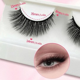 Cat Eye False Eyelashes, 5 Pairs/box Wispy Faux Lashes, Natural Curling Strip Lashes, Volumized False Lashes for Women and Girls Eye Makeup Enhancement