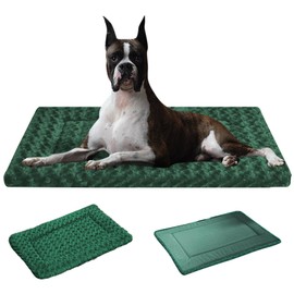Dog Beds Crate Pad, Dog Bed Mat for Small/Medium/Large Dogs Sleeping, Soft, Durable, Washable & Anti-Slip Crate Pads, Reversible Dog Mat Bed Kennel Mat Cat Bed (Magic Circle Green, L(35”*24“*1.5”))